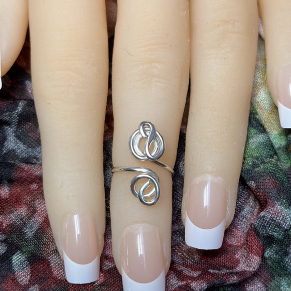 Sterling Silver Toe Ring- Adjustable Unique Toe Ring- Midi/Knuckle Ring- FS39 - Picture 6 of 8